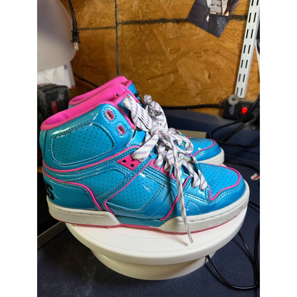 OSIRIS NYC 83 Slim Ultimate Girls Teal Pink High Top Skate Shoes Size 7 CHBTS121
